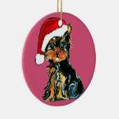YORKIE POO KERAMISCH ORNAMENT (Rechts)