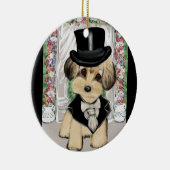 YORKIE POO KERAMISCH ORNAMENT (Rechts)