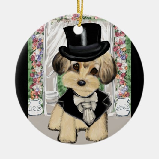 YORKIE POO KERAMISCH ORNAMENT (Voorkant)