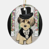 YORKIE POO KERAMISCH ORNAMENT (Links)