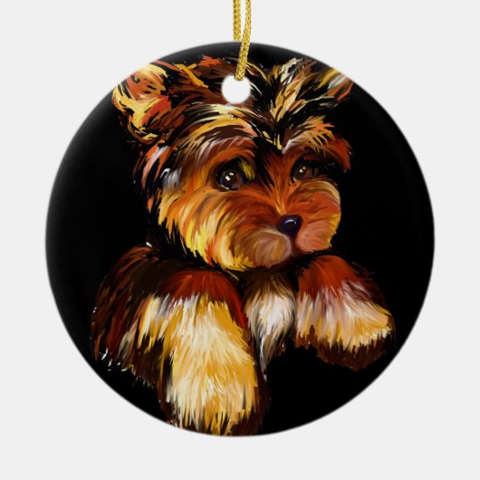 YORKIE POO KERAMISCH ORNAMENT (Voorkant)