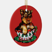 Yorkie Poo Keramisch Ornament (Rechts)