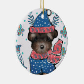 Yorkie Poo Keramisch Ornament (Rechts)
