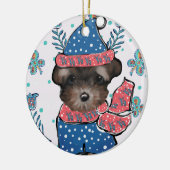 Yorkie Poo Keramisch Ornament (Links)