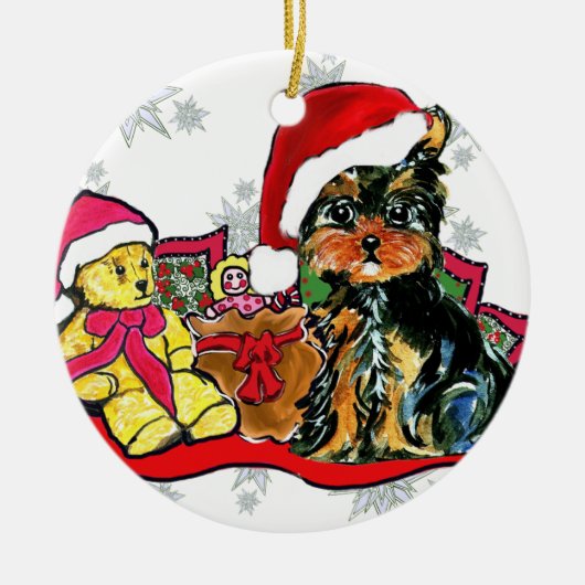 YORKIE POO KERAMISCH ORNAMENT (Voorkant)