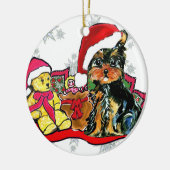 YORKIE POO KERAMISCH ORNAMENT (Links)