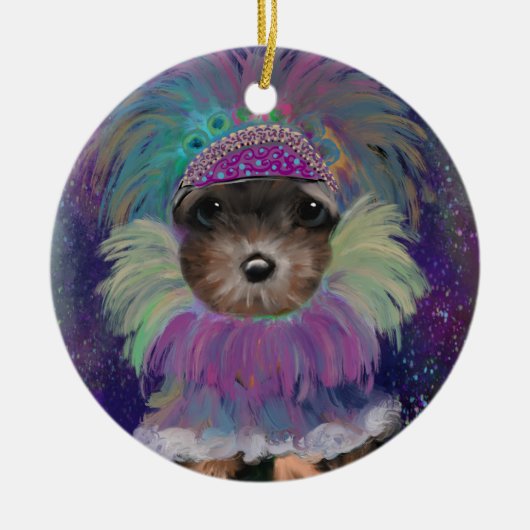 Yorkie Poo Keramisch Ornament (Voorkant)