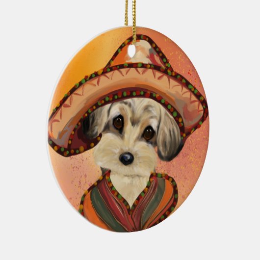 YORKIE POO KERAMISCH ORNAMENT (Rechts)