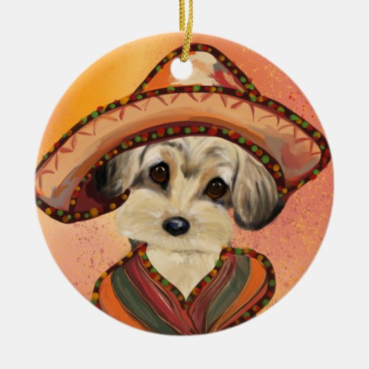 YORKIE POO KERAMISCH ORNAMENT (Voorkant)