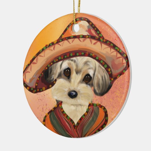 YORKIE POO KERAMISCH ORNAMENT (Links)