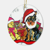 YORKIE POO KERAMISCH ORNAMENT (Links)