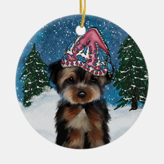 YORKIE POO KERAMISCH ORNAMENT (Voorkant)