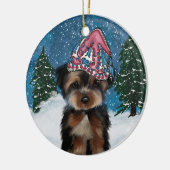 YORKIE POO KERAMISCH ORNAMENT (Links)