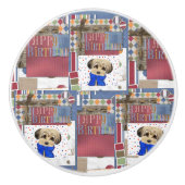 YORKIE POO KERAMISCHE KNOP (Voorkant)