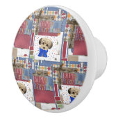 YORKIE POO KERAMISCHE KNOP (Rechts)