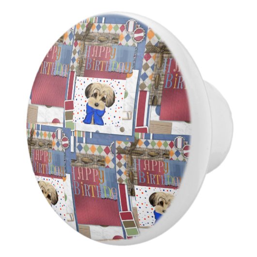 YORKIE POO KERAMISCHE KNOP (Rechts)