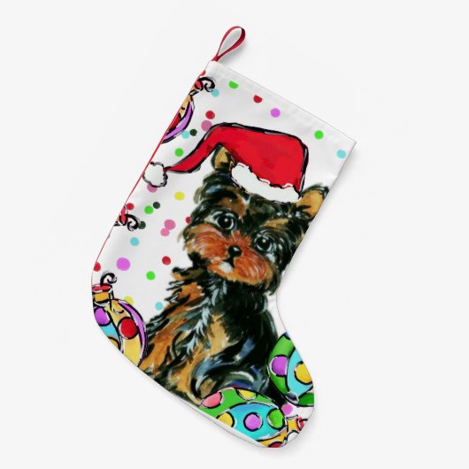 YORKIE POO KLEINE KERSTSOK (Voorkant (Hangend))