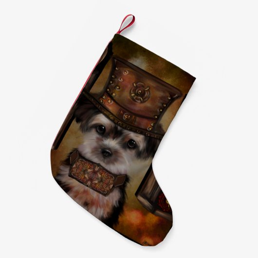 Yorkie Poo Kleine Kerstsok (Voorkant (Hangend))