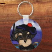 YORKIE POO KUNSTENAAR IN PARIS SLEUTELHANGER (Voorkant)