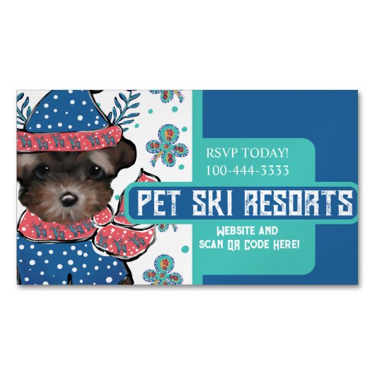 Yorkie Poo Magnetisch Visitekaartje (Voorkant)