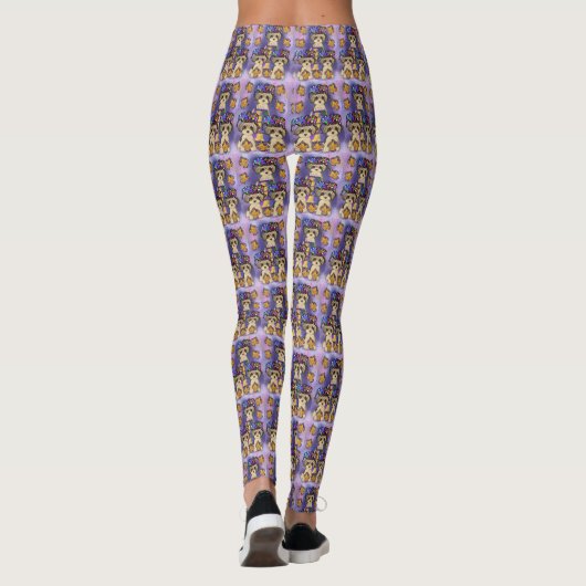Yorkie Poo Mardi Gras Leggings (Achterkant)