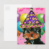 Yorkie Poo Party Dog Uitnodiging Briefkaart (Voorkant / Achterkant)
