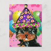 Yorkie Poo Party Dog Uitnodiging Briefkaart (Voorkant)