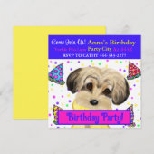 Yorkie Poo Party Kaart (Voorkant / Achterkant)