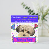 Yorkie Poo Party Kaart (Staand voorkant)