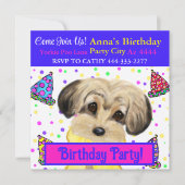 Yorkie Poo Party Kaart (Voorkant)