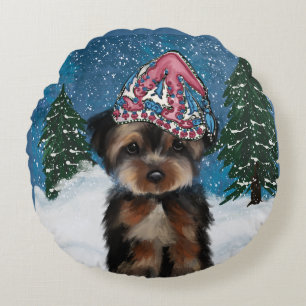 YORKIE POO ROND KUSSEN