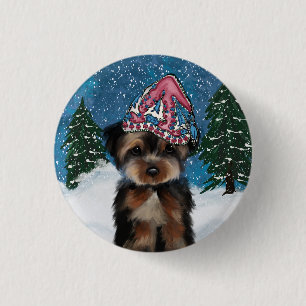 YORKIE POO RONDE BUTTON 3,2 CM