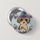 Yorkie Poo Ronde Button 5,7 Cm (Voorkant /achterkant)