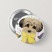 Yorkie Poo Ronde Button 5,7 Cm (Voorkant /achterkant)