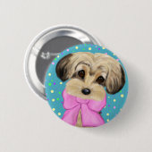 Yorkie Poo Ronde Button 5,7 Cm (Voorkant /achterkant)