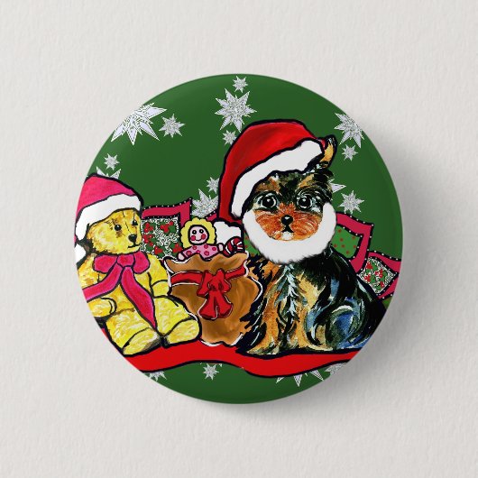 YORKIE POO RONDE BUTTON 5,7 CM (Voorkant)