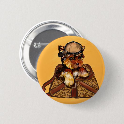 YORKIE POO RONDE BUTTON 5,7 CM (Voorkant /achterkant)