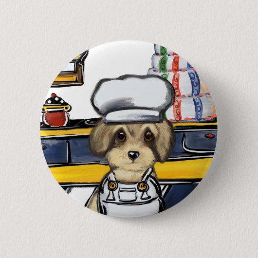 Yorkie Poo Ronde Button 5,7 Cm (Voorkant)