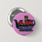 Yorkie Poo Ronde Button 5,7 Cm (Voorkant /achterkant)