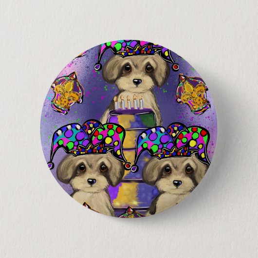 Yorkie Poo Ronde Button 5,7 Cm (Voorkant)