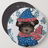 Yorkie Poo Ronde Button 6,0 Cm (Voorkant /achterkant)