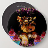 Yorkie Poo Ronde Button 6,0 Cm (Voorkant /achterkant)