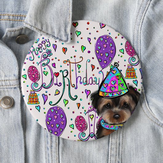 Yorkie Poo Ronde Button 6,0 Cm (In situ)