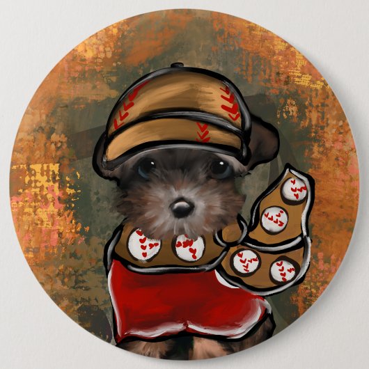 Yorkie Poo Ronde Button 6,0 Cm (Voorkant)