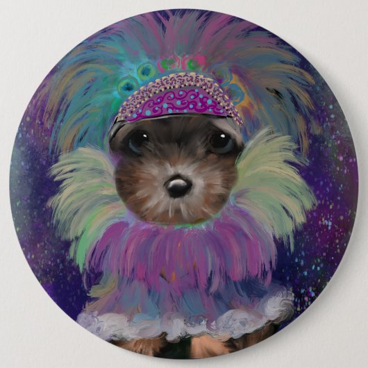 Yorkie Poo Ronde Button 6,0 Cm (Voorkant)