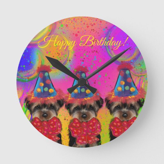 Yorkie Poo Ronde Klok (Voorkant)