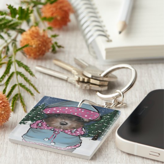 Yorkie Poo Sleutelhanger (Voorkant Rechts)