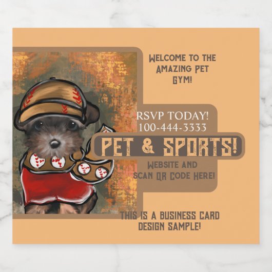 Yorkie Poo Sparkling Wijnetiket (Enkel label)