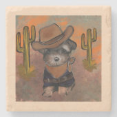 Yorkie Poo Stenen Onderzetter (Voorkant)