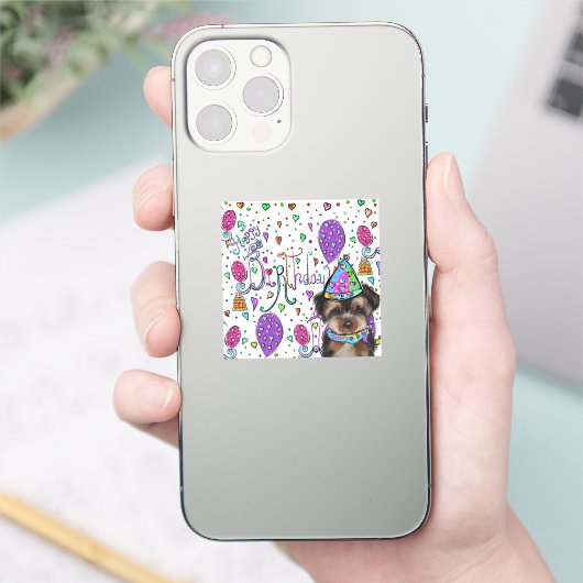Yorkie Poo Sticker (Telefoon)